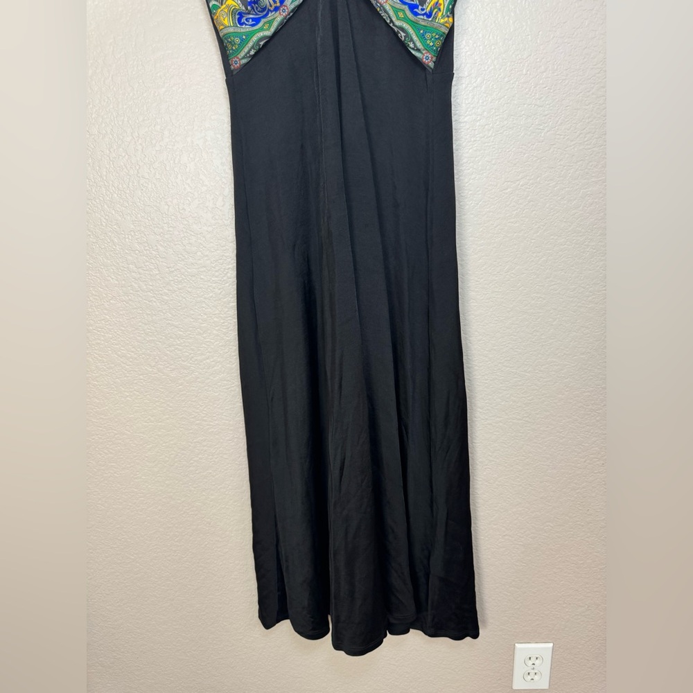 SANDRO Rabba Printed Satin Twill paneled Jersey Midi Dress Black size 6 $695 - Picture 12 of 16